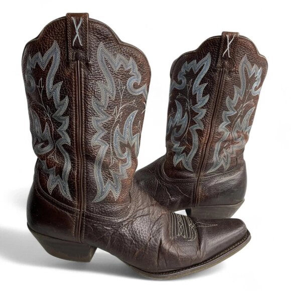 Twisted X Brown Leather Embroidered Cowgirl Western Cowboy Boots Women's 10 B - Picture 2 of 12